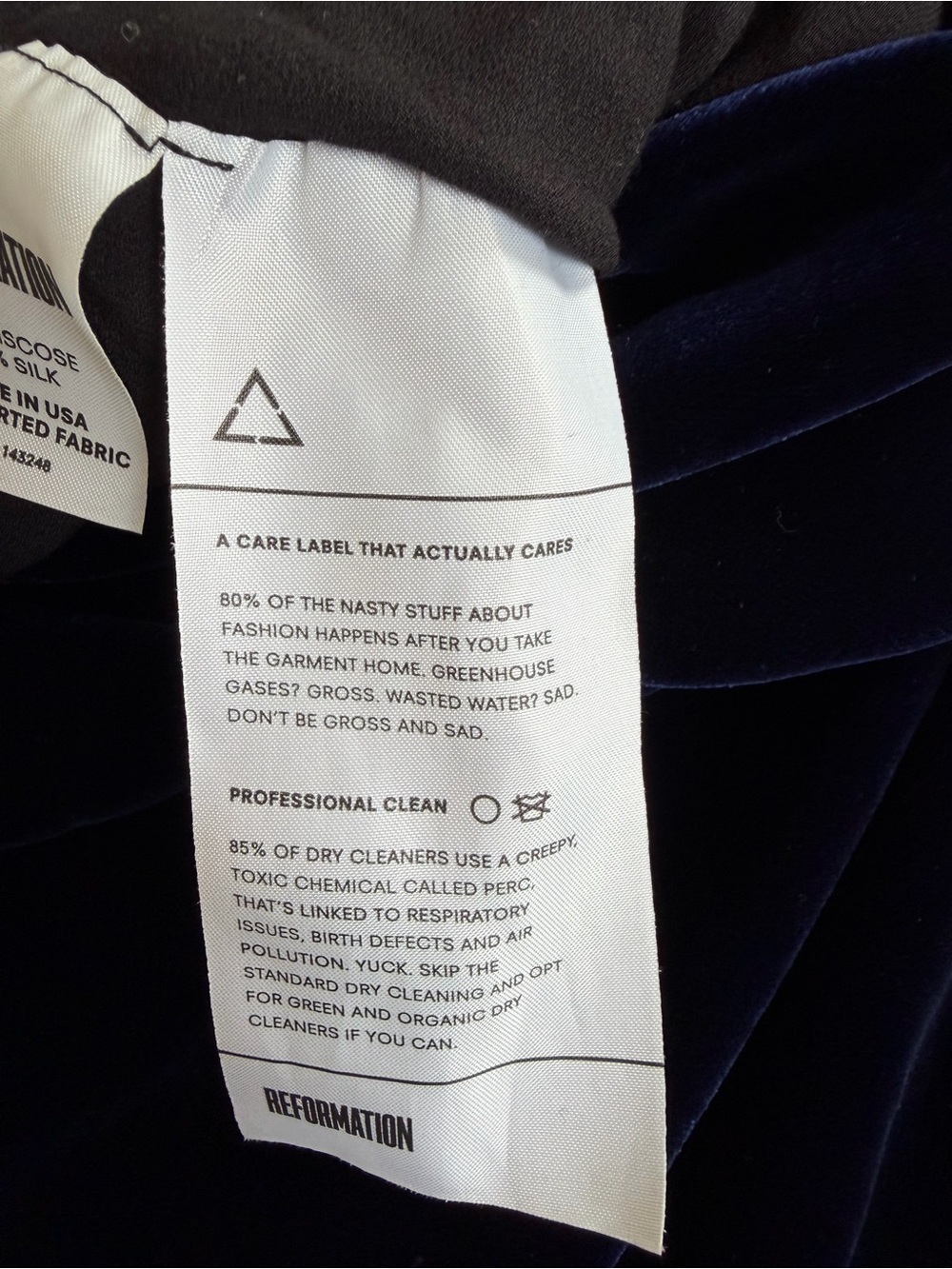 Reformation Navy Velvet Slip Maxi Dress - Picture 9 of 13